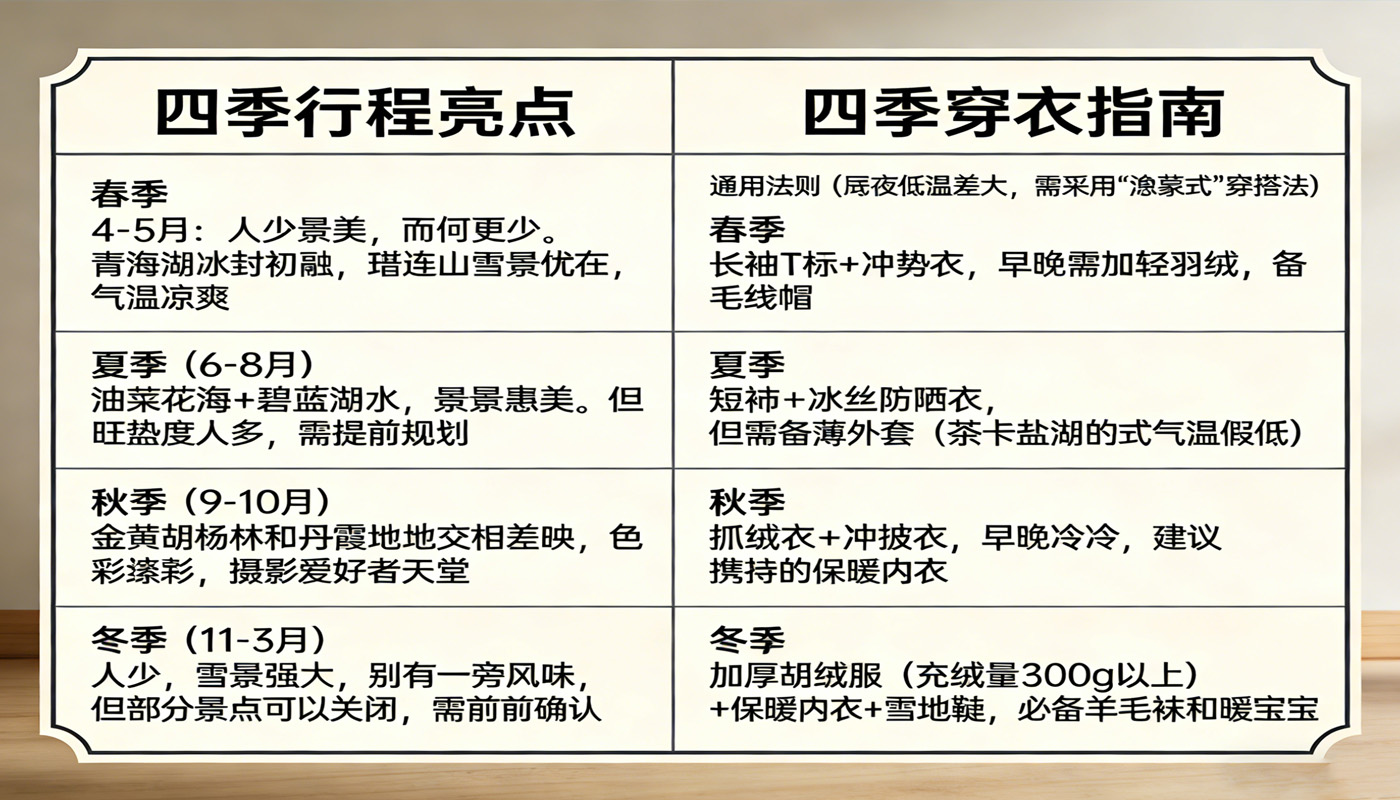 青甘环线四季对比图